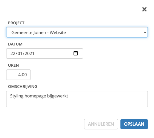 Uren per dag